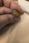 Авторски сребърен пръстен с естествен кехлибар ., снимка 1 - Пръстени - 44373814