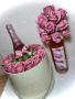 Подаръчни кутии с рози, бонбони или пенливо вино, снимка 1 - Изкуствени цветя - 44812194