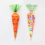 20 бр големи Морков дълги триъгълни торбички целофан с телчета за дребни сладки лакомства подарък , снимка 3