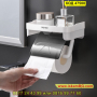 Поставка за тоалетна хартия с рафт за телефон - КОД 47500, снимка 1 - Други стоки за дома - 44699297