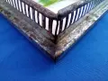 Стар поднос от метал и стъкло, снимка 3