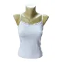 Дамски бял потник ИВОН с тънка презрамка и дантела | Размери S-2XL, снимка 1
