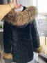 Дамско дълго зимно яке с пух С размер, снимка 2