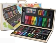 Комплект за рисуване ANGMAD, 180 части, дървен куфар, размери 47x29 см, унисекс, снимка 4