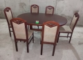 Комплект масивна разтегателна маса с 6 стола, снимка 2