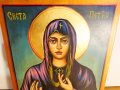 Стара православна икона на Света Петка  - Света Петка е покровителка на брака и плодовитостта църква, снимка 2