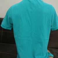 Мъжко поло къс ръкав Hollister by Abecrombie & Fitch Turquoise S Small, снимка 3 - Тениски - 36550263