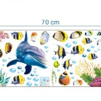 Делфин риби морско дъно самозалепващ стикер лепенка за стена и мебел , снимка 2 - Други - 38095691