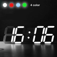 Дигитален LED часовник за стена и настолен с триизмерен 24 - 9 см дизайн, снимка 2 - Луксозни - 40675358