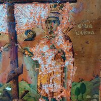 Стара руска икона-Константин и Елена , снимка 3 - Икони - 44479095