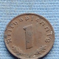Монета 1 райхсфенинг 1937г. Германска империя с свастика 34841, снимка 3 - Нумизматика и бонистика - 42730529