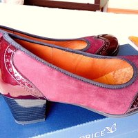Caprice нови дамски кожени обувки, винено червени с ток, Немски №38,5, снимка 1 - Дамски обувки на ток - 29224797