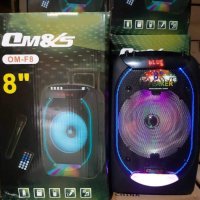 8 инча Караоке Колона OM&S с безжичен микрофон и дистанционно, снимка 1 - Тонколони - 35424557