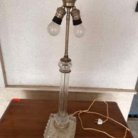 стара стъклена настолна лампа, снимка 2 - Настолни лампи - 38575857