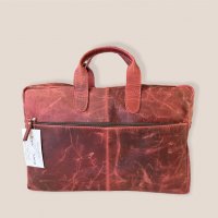 Бизнес чанта за лаптоп от естествена кожа в бордо, снимка 3 - Чанти - 37037743