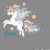 Еднорог Unicorn Dream летящ щампа термо апликация картинка за дреха блуза чанта, снимка 2 - Раници - 30366704