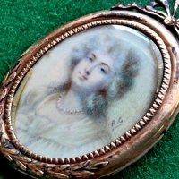 ЗАПАЗЕН Подписана антична портретна миниатюра 19 век, снимка 9 - Антикварни и старинни предмети - 38105920