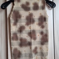Еластична блуза без ръкав, с поло яка, в бежаво - кафяв цвят , снимка 5 - Корсети, бюстиета, топове - 39568430