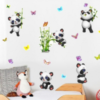5 сладки панди панда детски самозалепващ стикер лепенка за стена мебел детска стая, снимка 3 - Други - 36460997