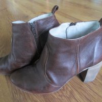 Дамски кожени обувки, снимка 1 - Дамски обувки на ток - 30347168