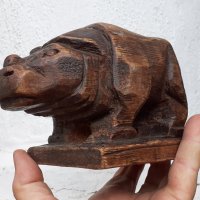 Дървен хипопотам  15 х 9 см, снимка 1 - Статуетки - 34282931