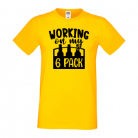 Мъжка тениска Working On My 6 pack 1,Бира,Бирфест,Beerfest,Подарък,Изненада,Рожден Ден, снимка 9 - Тениски - 36389463