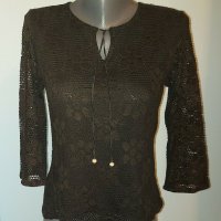 Дантелена блуза с хастар , снимка 3 - Блузи с дълъг ръкав и пуловери - 30098079