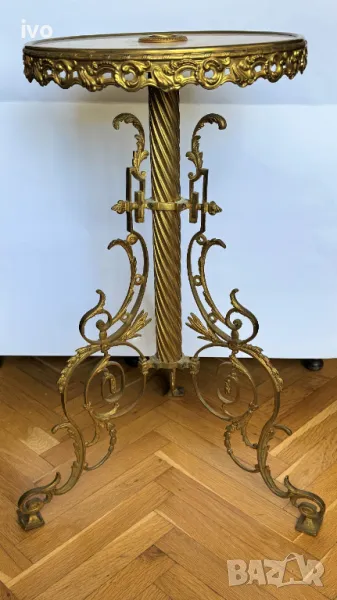 Антикварна френска масичка с мраморен плот, снимка 1