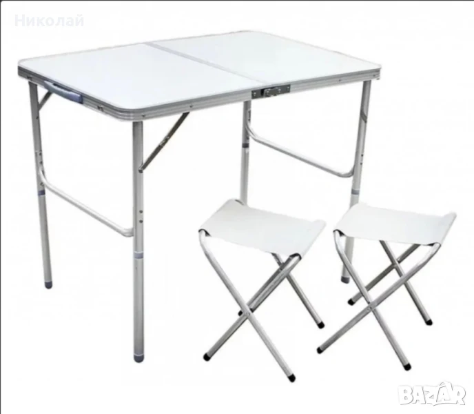 Комплект сгъваема маса и 2 стола, снимка 1