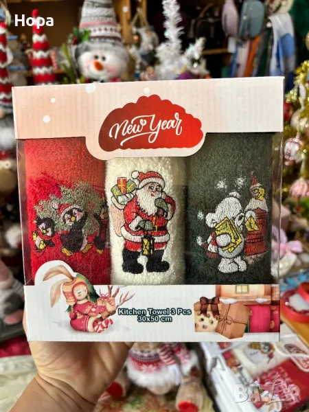 Коледни кърпи комплект в кутия , снимка 1