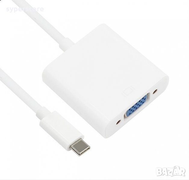 Преходник Адаптер от USB Type C Мъжко към VGA Женско VCom SS001187 Adapter USB Type C/VGA, снимка 1