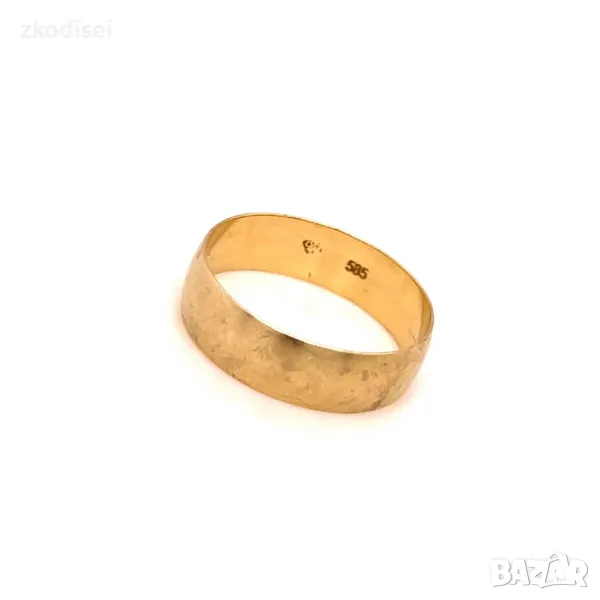 Златен пръстен брачна халка 3,03гр. размер:61 14кр. проба:585 модел:29312-1, снимка 1