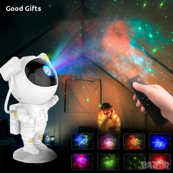 Лампа проектор Астронавт, звезден проектор, Нощна лампа за деца, снимка 1
