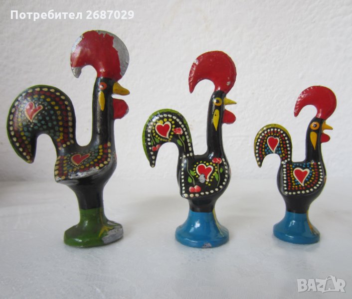 петел петли, Португалия фигура, метал, метални, дървени петел солница пано, снимка 1