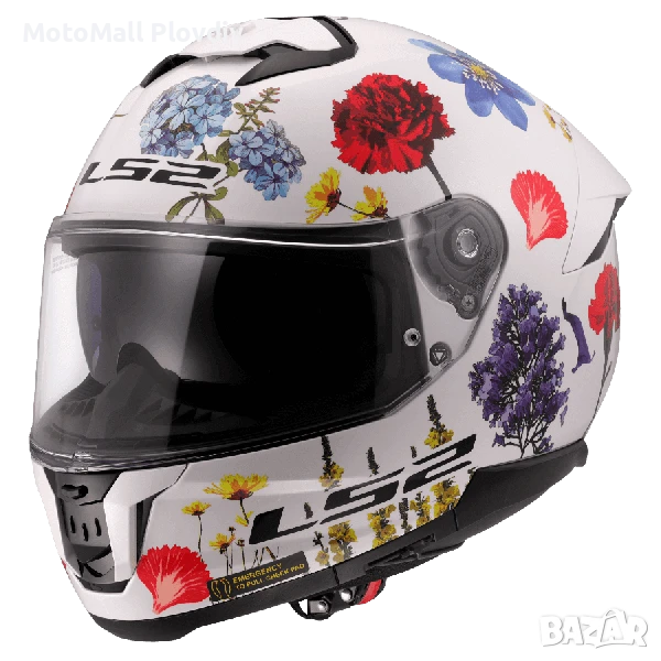Каска LS2 FF808 Stream II Flowers White, снимка 1