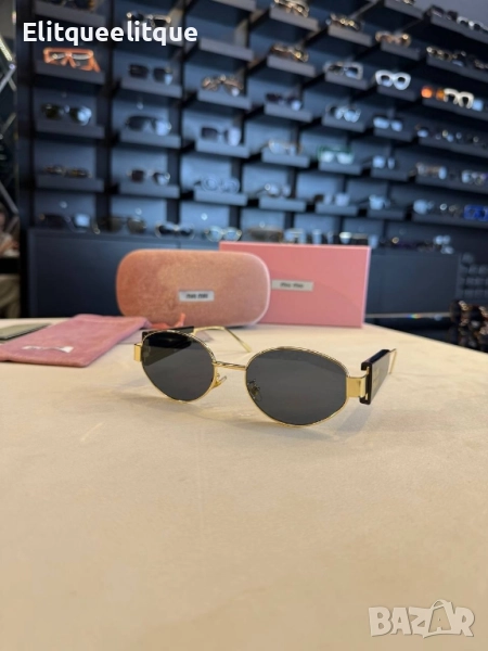 очила с черен обикновен калъф и Ув защита miu miu, снимка 1