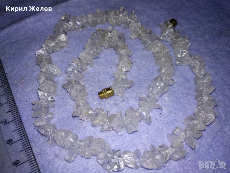 НАТУРАЛЕН ЧИСТ ПЛАНИНСКИ КРИСТАЛ - БЛЕСТЯЩО КРАСИВО КОЛИЕ с БРОНЗОВА на ВИНТ ЗАКОПЧАЛКА 34628, снимка 1