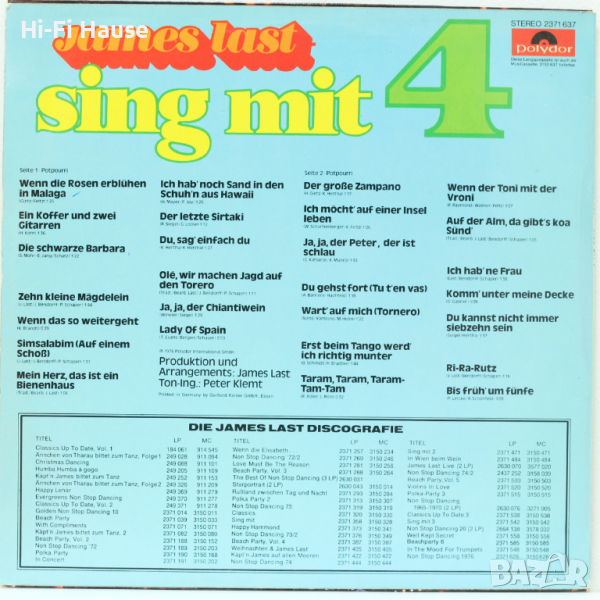 James Last -Sing mit 4, снимка 1