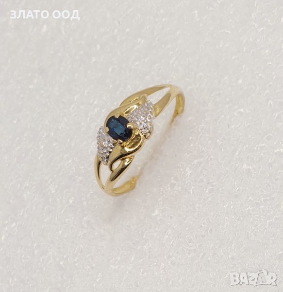 Златни пръстени с сапфири, рубини и диаманти- 18К, снимка 1