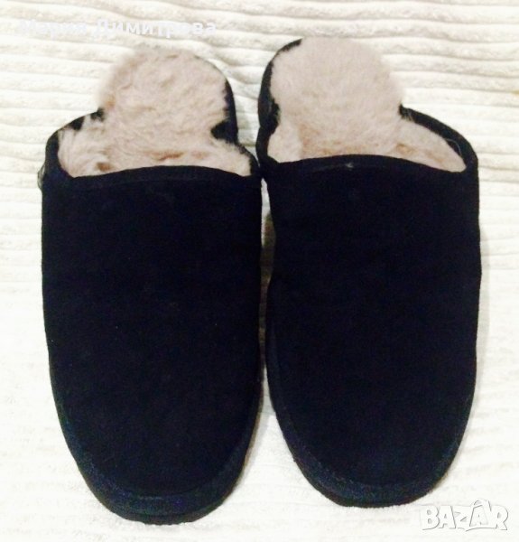 Топли пантофи естествена агнешка кожа НОВИ, снимка 1