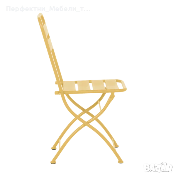 Цветен сгъвам метален столол и маса за балкон,за тераса,за заведение,за кафене-син,жълт,червен цвят, снимка 1