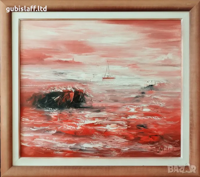 Картина, море, худ. П. Митков, снимка 1