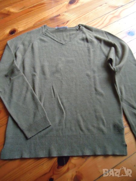тютюневозелен пуловер, снимка 1