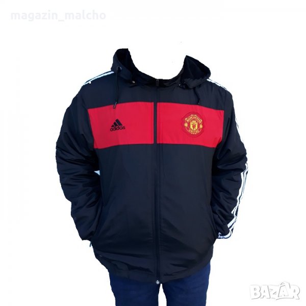 Мъжко Футболно Яке - Adidas FC Manchester United Travel Jacket; размери: S и M, снимка 1