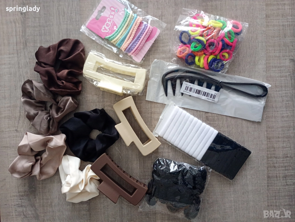 Аксесоари за коса: гребен, ластик, скрънчи, шнола, различни модели и цени, снимка 1