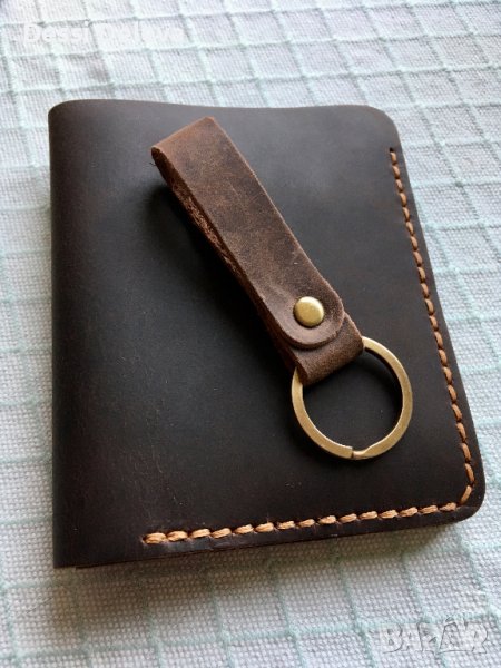 Мъжки портфейл и ключодържател - естествена кожа, снимка 1