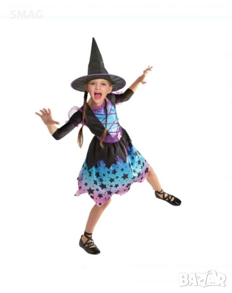 Halloween / Хелоуин детски карнавален костюм – Магьосница с звезди, 8 години_1217969, снимка 1