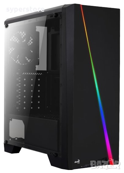 Кутия за компютър AeroCool PV10012.11 Черна ATX Middle Tower RGB Подсветка, снимка 1