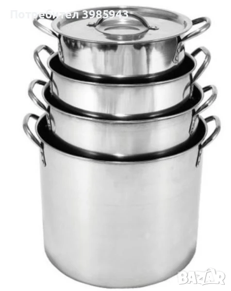 Тенджери от неръждаема стомана, 4 броя /МАТЕРИАЛ: НЕРЪЖДАЕМА СТОМАНА КОЛИЧЕСТВО: 4БР РАЗМЕРИ: 24CM(5, снимка 1