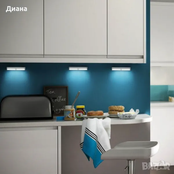 LED лампа със сензор за движение от 3 до 5 метра с акумулаторна батерия, снимка 1